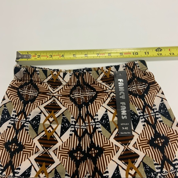 Fancy fans patterned leggings one size NEW - Picture 5 of 5